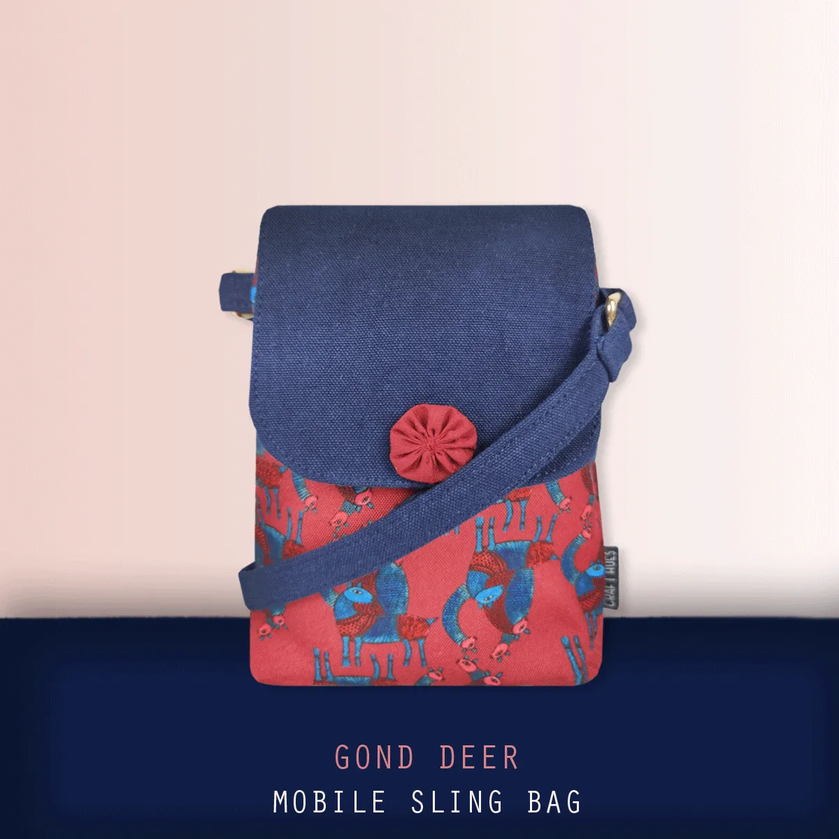 Mobile Sling Bag- Gond Red Deer