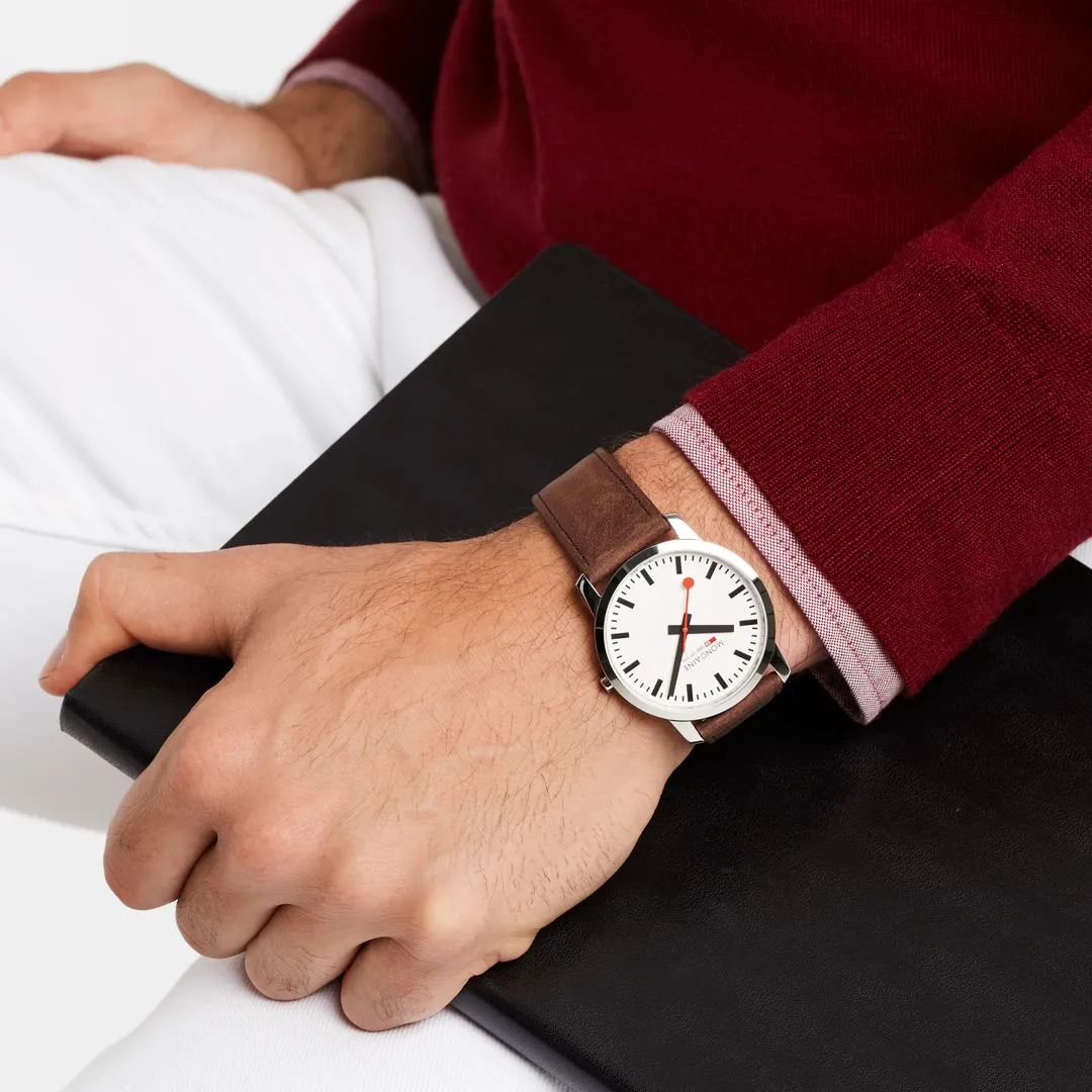 Mondaine Simply Elegant 41mm Brown Leather Watch A638.30350.12SBG