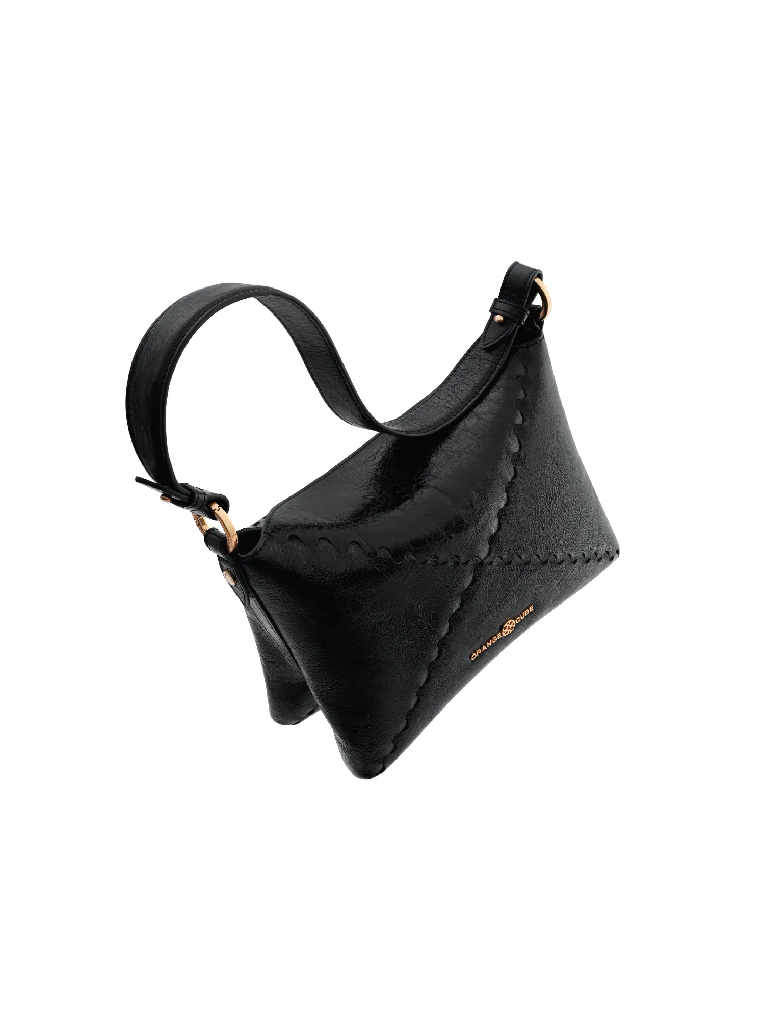 Mosaic Baguette Shoulder Bag - Black