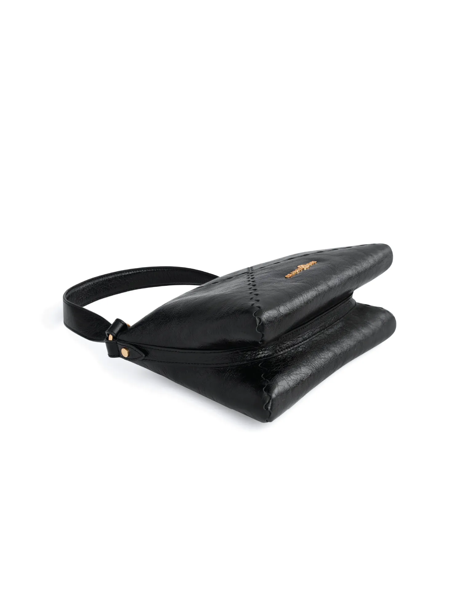 Mosaic Baguette Shoulder Bag - Black