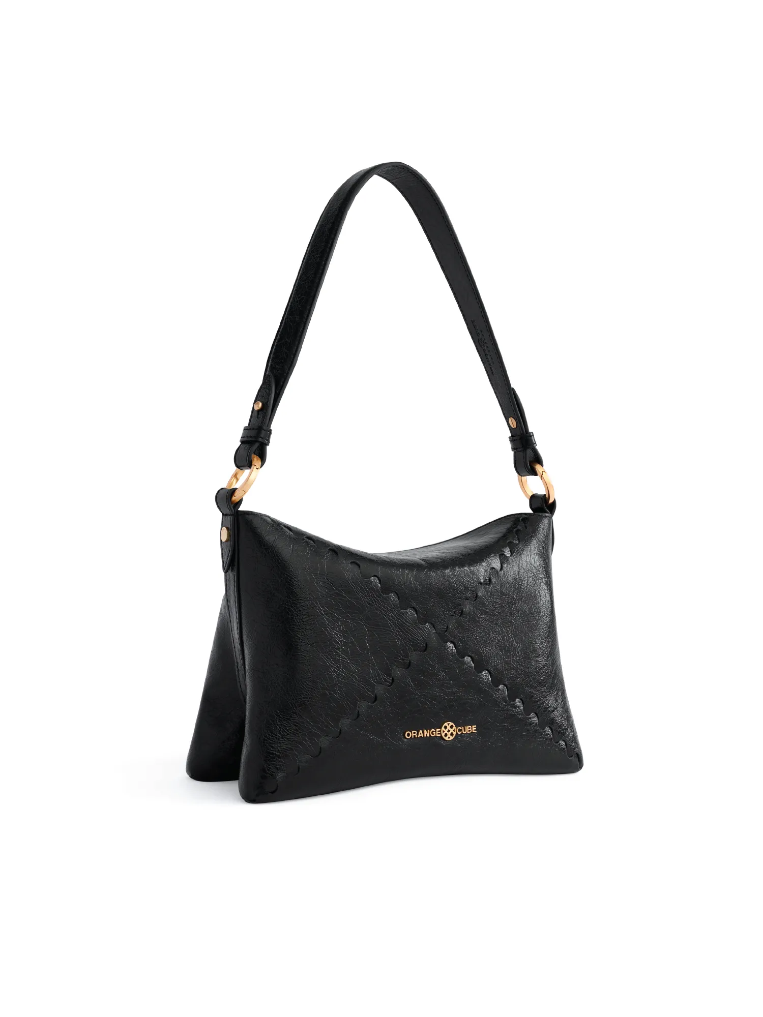 Mosaic Baguette Shoulder Bag - Black
