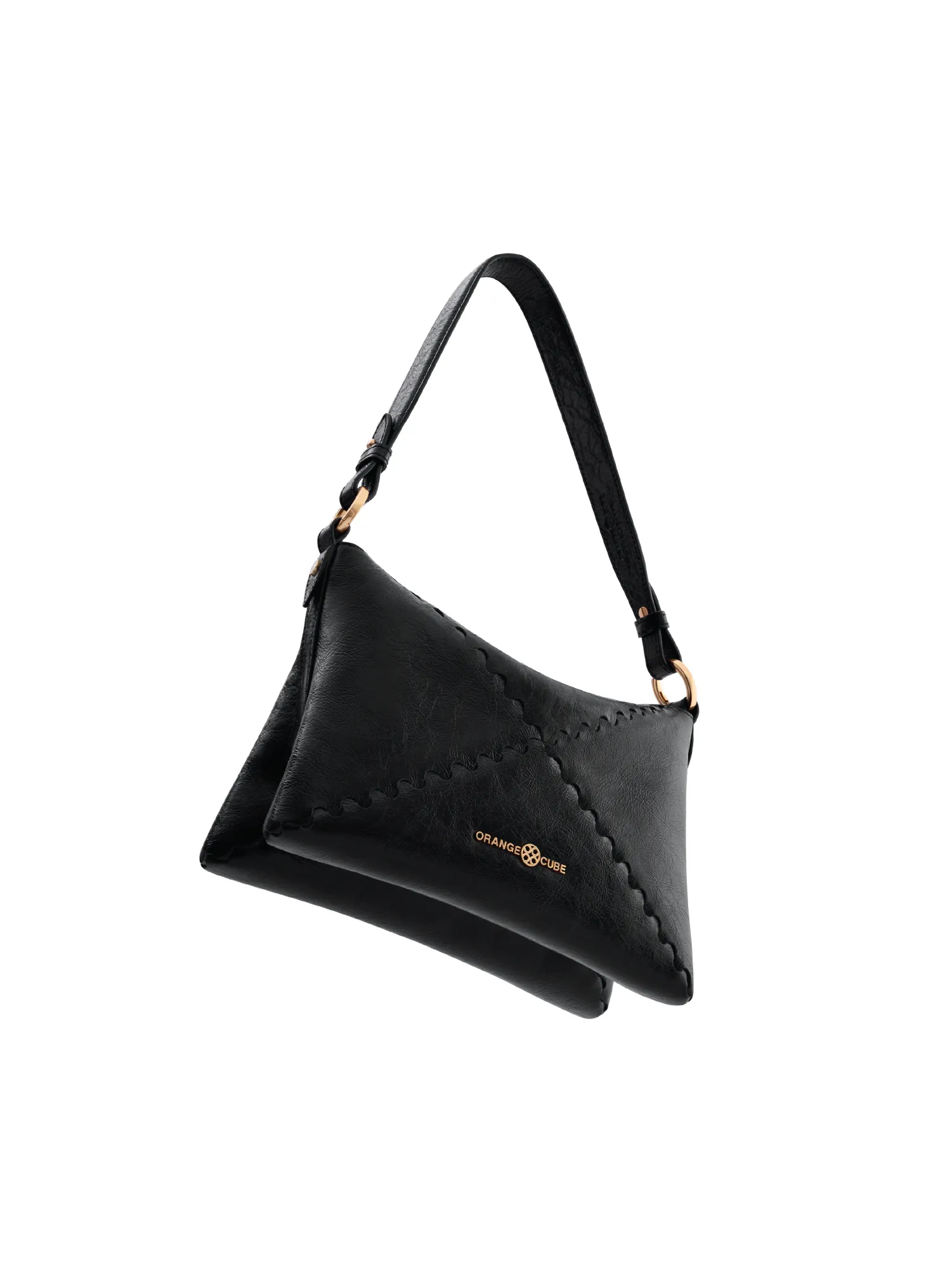 Mosaic Baguette Shoulder Bag - Black