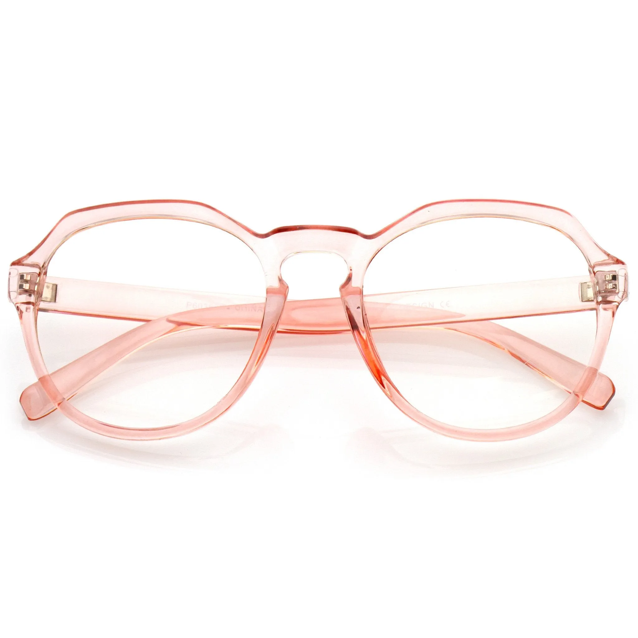 Oversize Retro Round Transparent Clear Lens Glasses C237