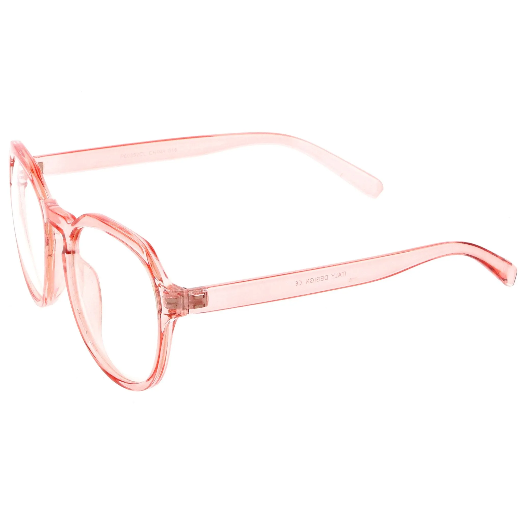Oversize Retro Round Transparent Clear Lens Glasses C237