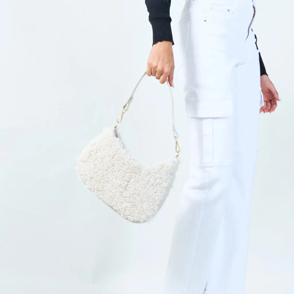 Plush texture shoulder bag wholesale