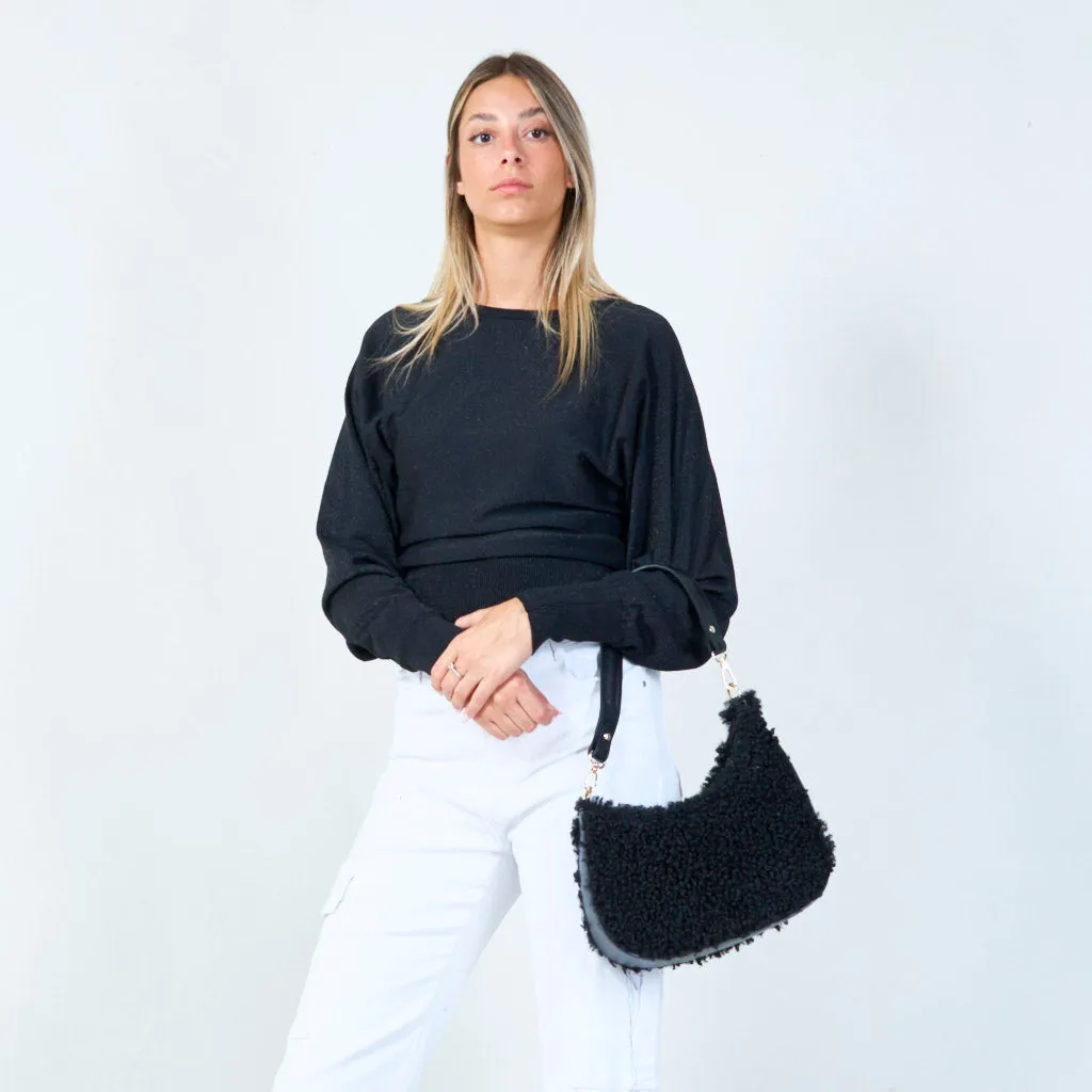 Plush texture shoulder bag wholesale