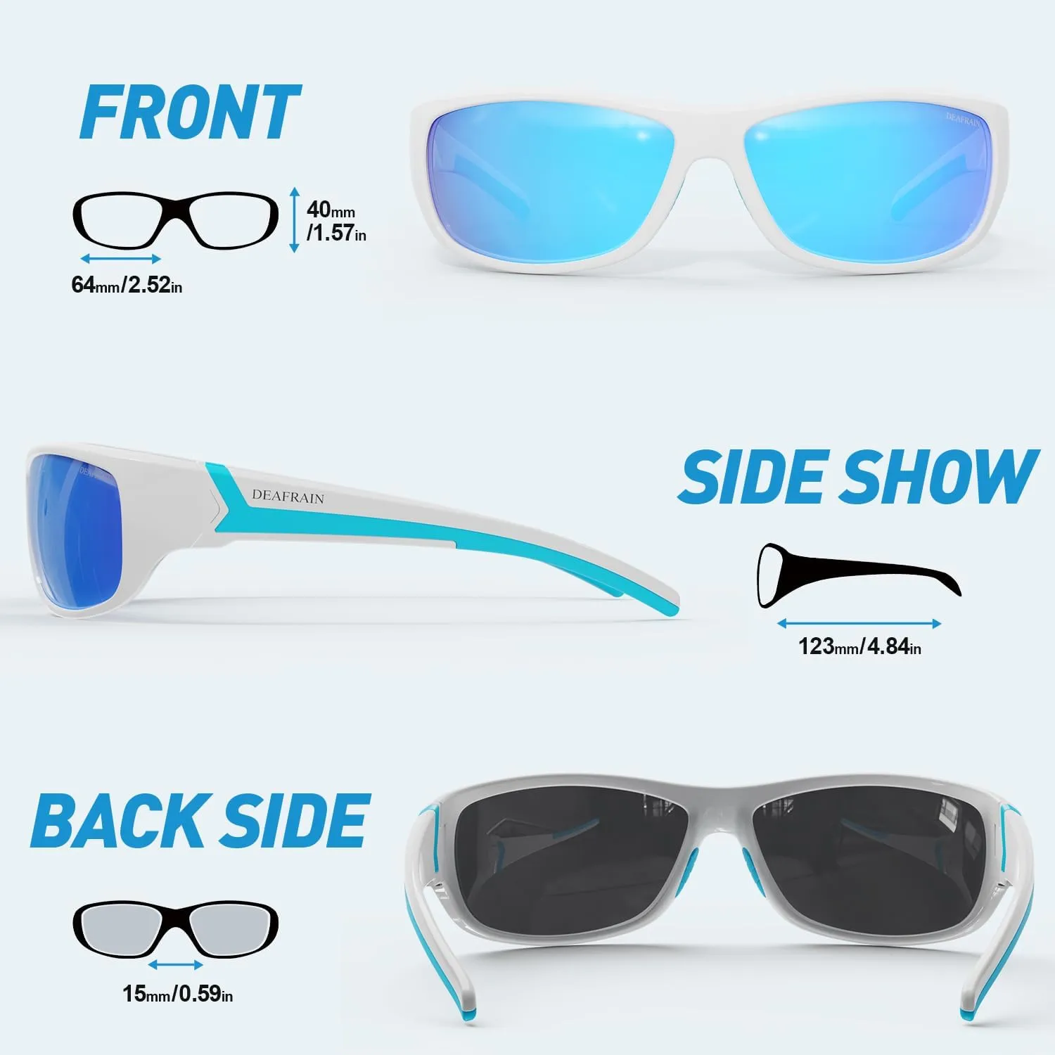 Polarized Sports Sunglasses for Men Women Driving Fishing Cycling Running UV Protection