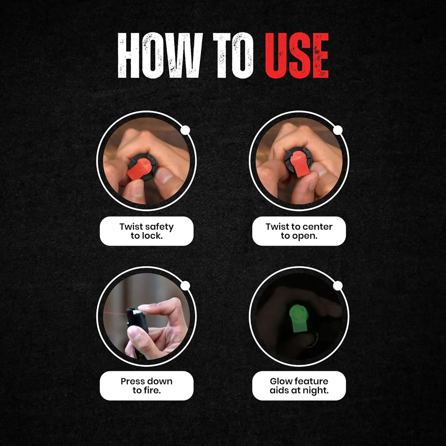 Police Magnum Mini Pepper Spray Self Defense Safety Tool- Tactical Strong Built-in Keyring Holder- Maximum Heat Strength OC- Made in The USA 1/2oz