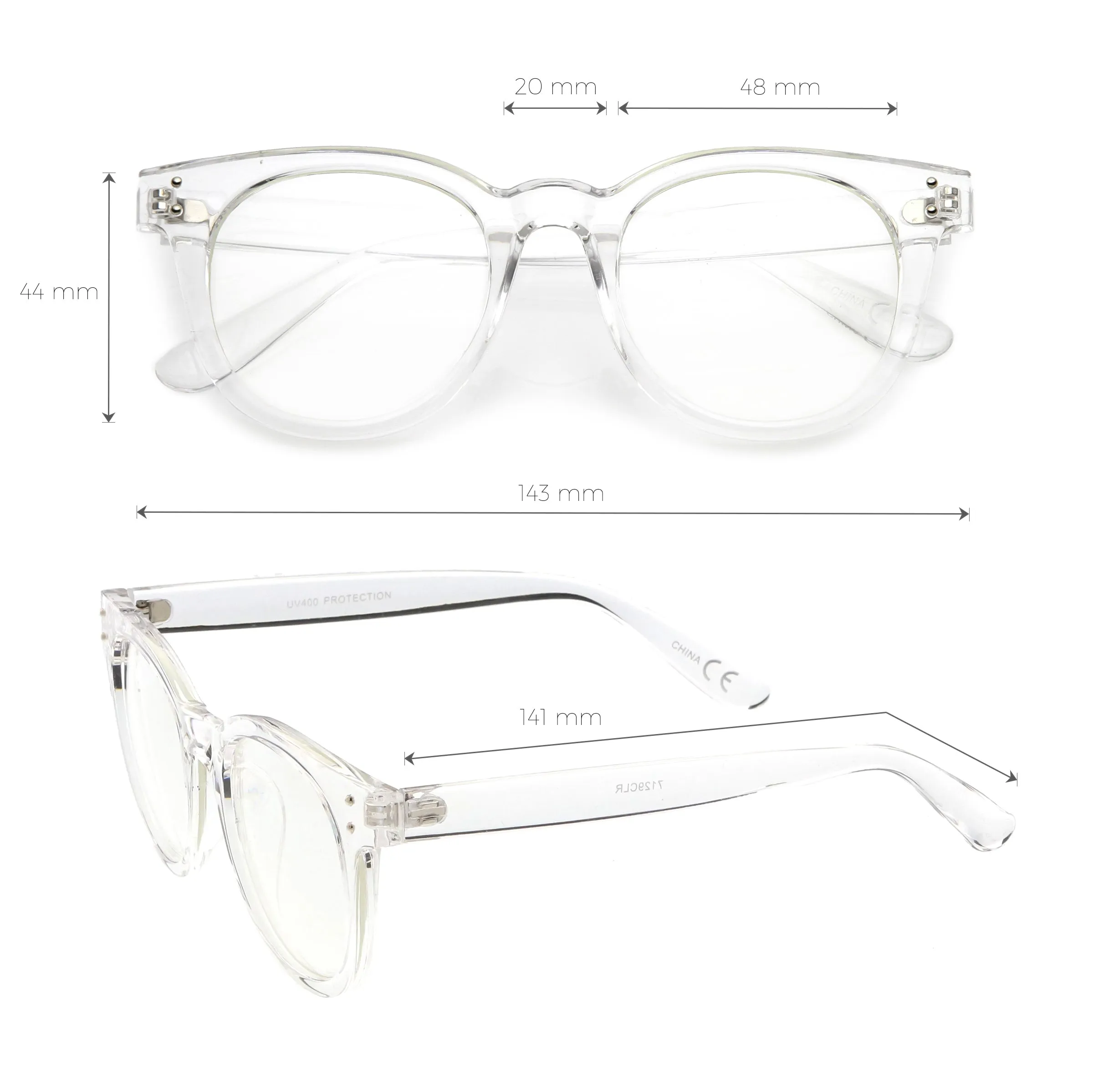Retro Dapper Hipster Indie Horned Rim Clear Lens Glasses C388