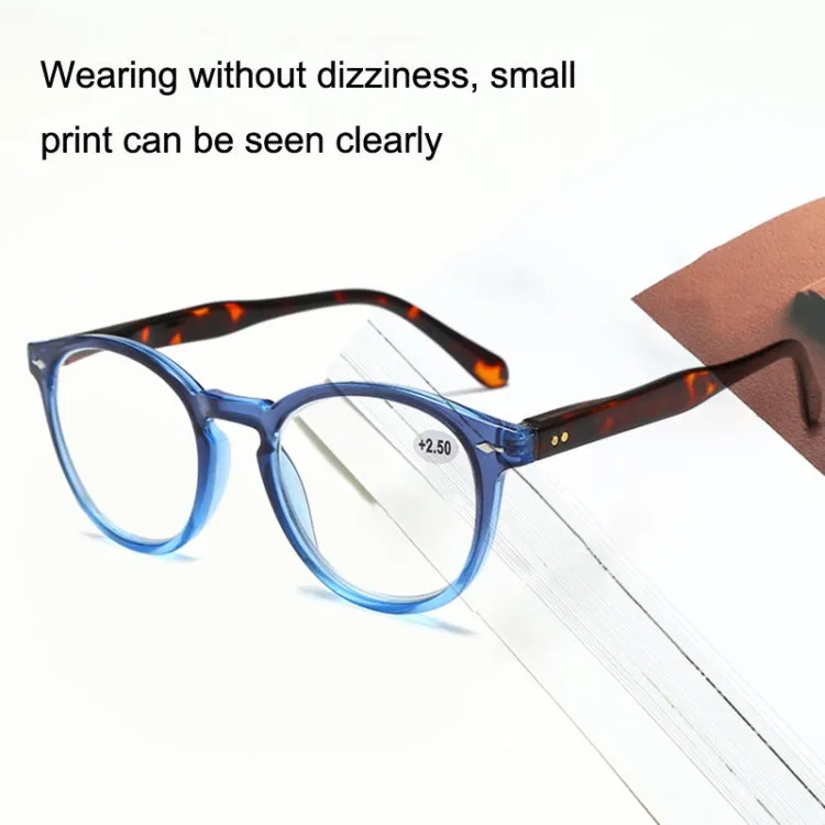 Retro Flexible Durable Portability HD Presbyopic Glasses  400(Graduate Blue)