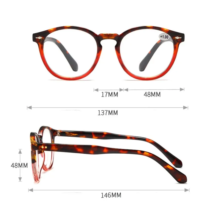 Retro Flexible Durable Portability HD Presbyopic Glasses  400(Graduate Blue)
