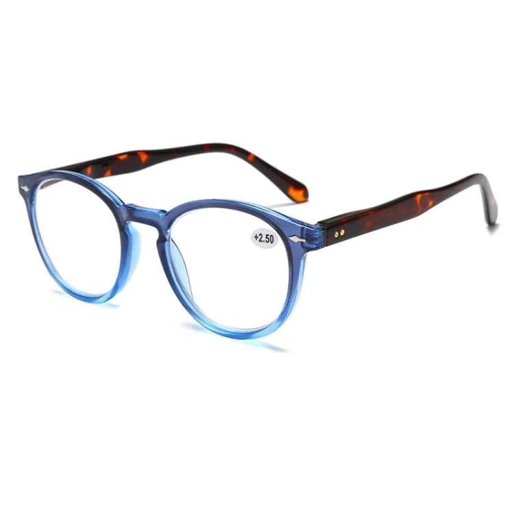 Retro Flexible Durable Portability HD Presbyopic Glasses  400(Graduate Blue)