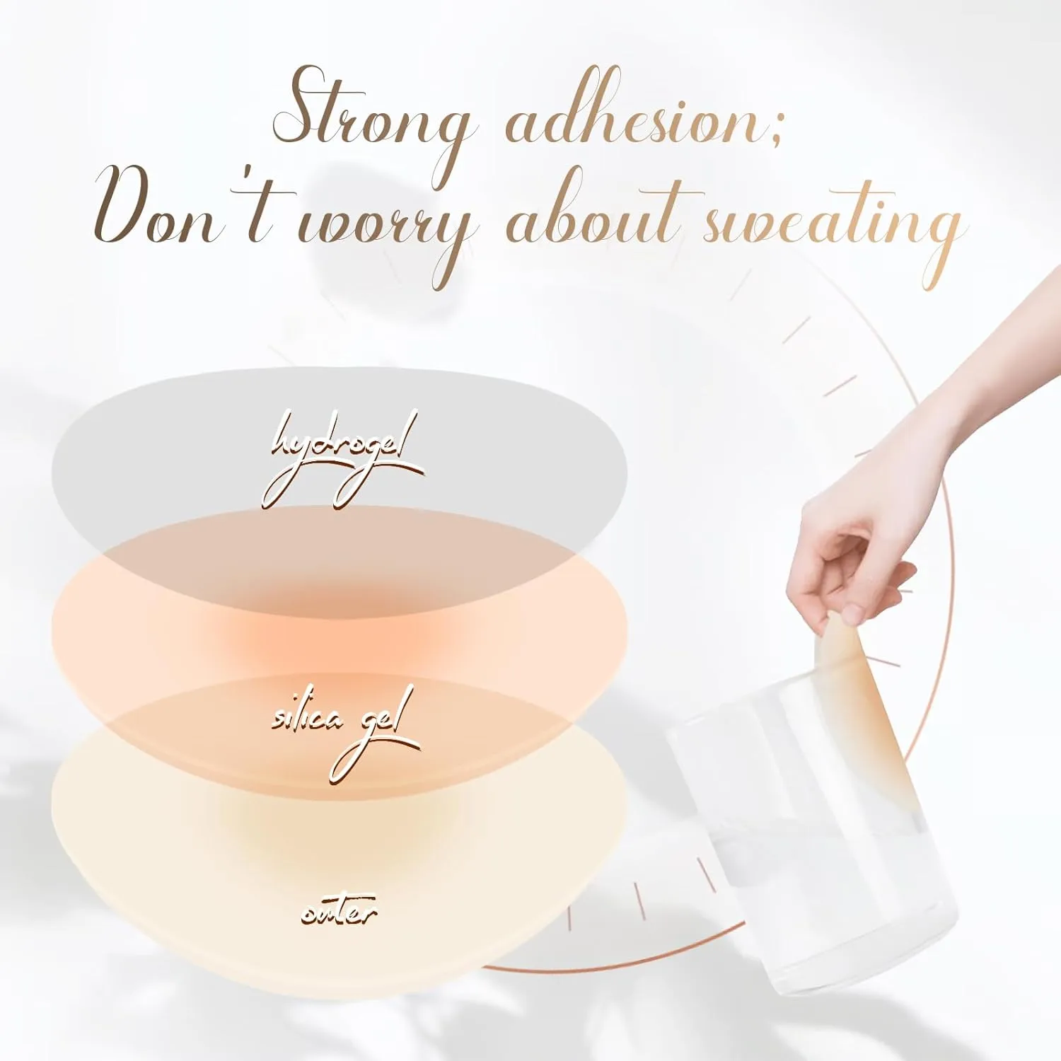 Silicone Nipple Covers - 5 Pairs, Women's Reusable Adhesive Invisible Pasties Nippleless Covers Round