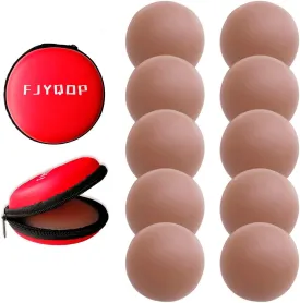 Silicone Nipple Covers - 5 Pairs, Women's Reusable Adhesive Invisible Pasties Nippleless Covers Round