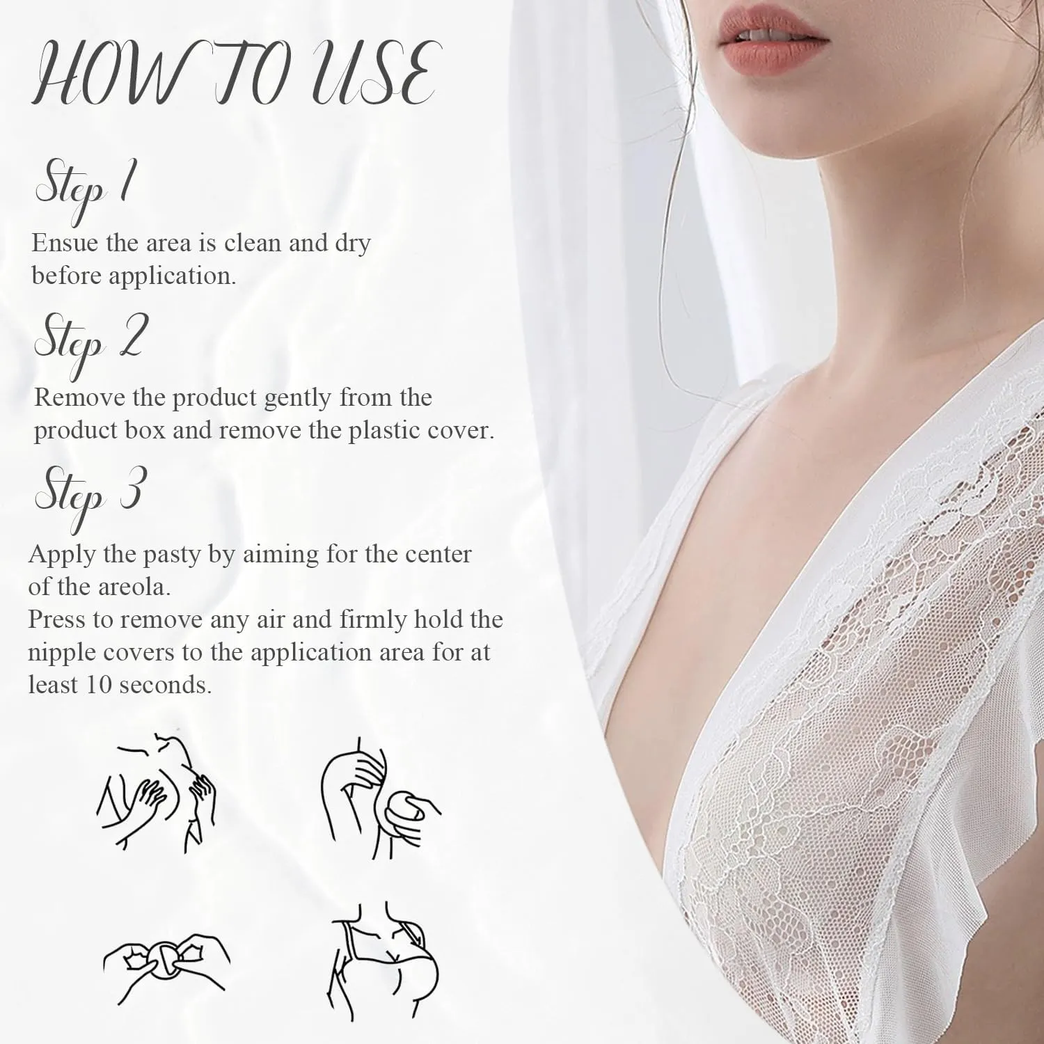 Silicone Nipple Covers - 5 Pairs, Women's Reusable Adhesive Invisible Pasties Nippleless Covers Round