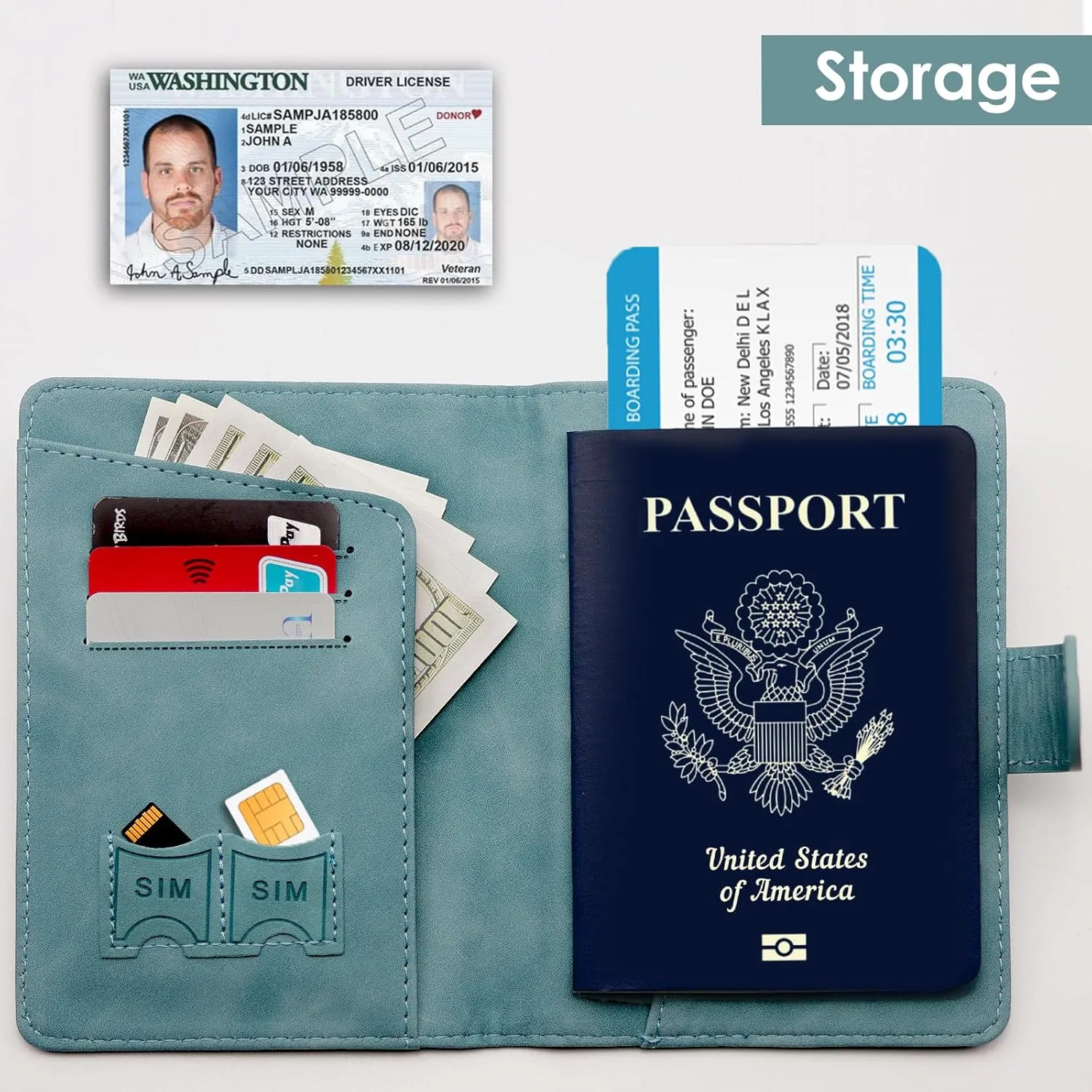 Sizobi Passport Holder Covers Case, Waterproof PU Leather Passport Wallet, International Travel Must Haves Travel Accessories for Women Men, Travel Gifts (Greyish Green)