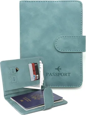 Sizobi Passport Holder Covers Case, Waterproof PU Leather Passport Wallet, International Travel Must Haves Travel Accessories for Women Men, Travel Gifts (Greyish Green)
