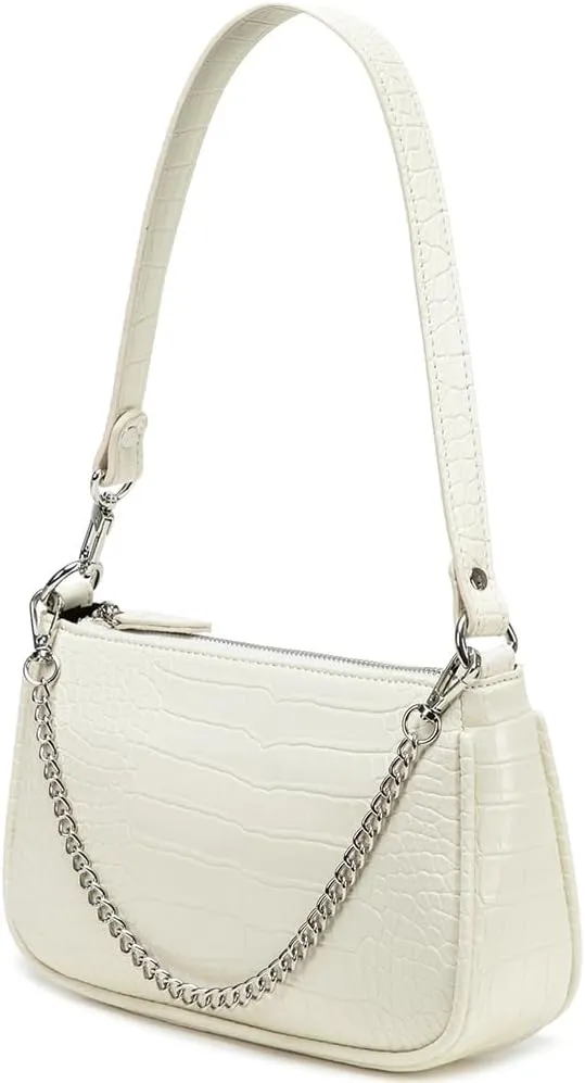 Small Purse for Women, Adjustable Shoulder Bags Crocodile Pattern Clutch Purse with Zipper Closure Retro