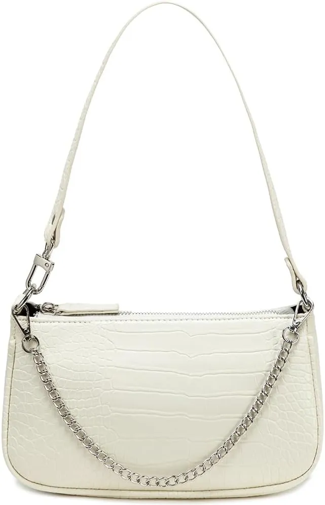 Small Purse for Women, Adjustable Shoulder Bags Crocodile Pattern Clutch Purse with Zipper Closure Retro