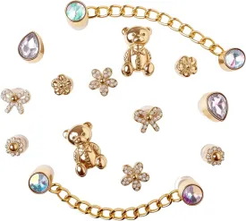 Sparkling Shoe Charms for Women & Girls - Unique Acrylic Shoe Charm, DIY Creative Footwear Shoe Decoration Charms, Sandals with Portable Storage Box