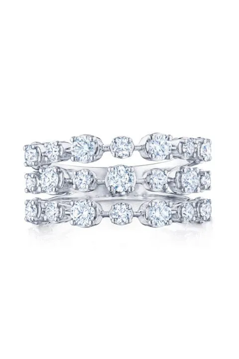 Starry Night Three Row Diamond Ring