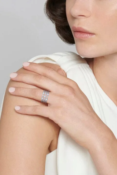 Starry Night Three Row Diamond Ring
