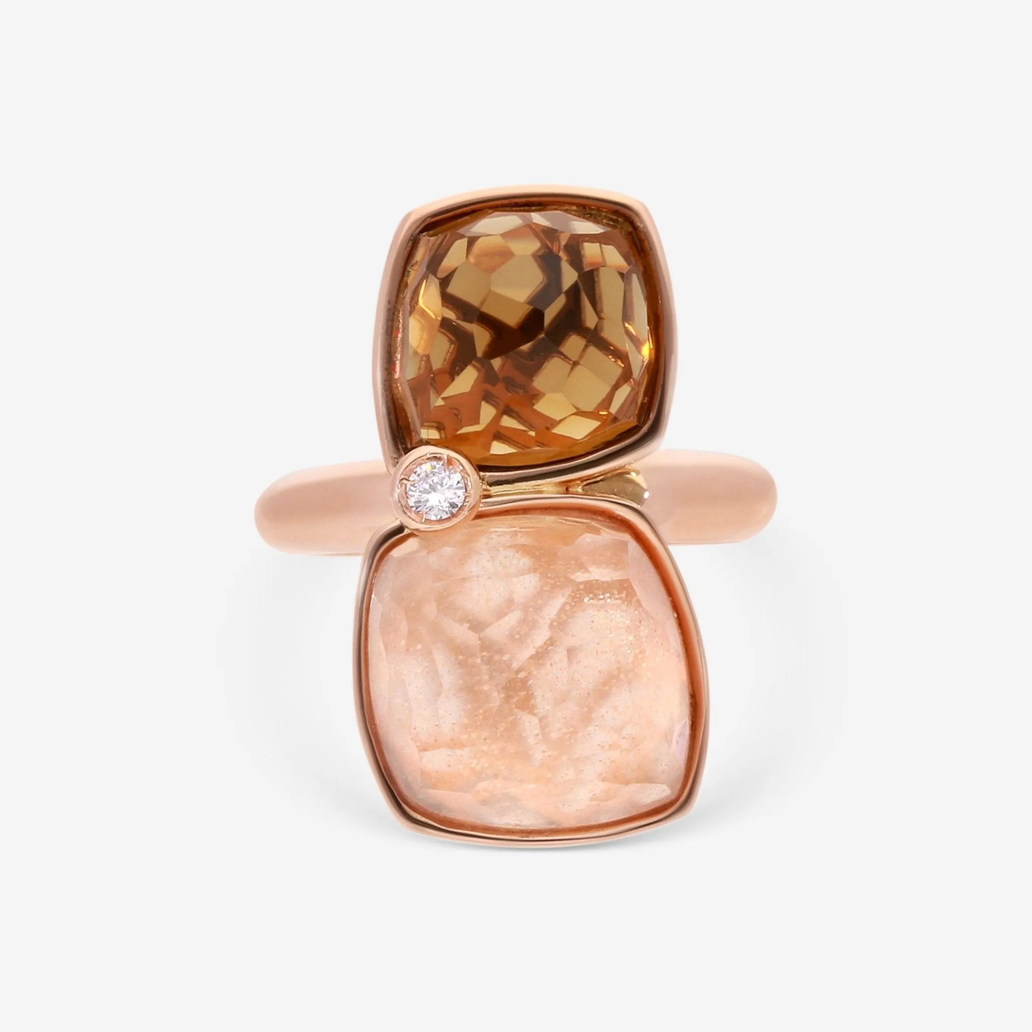 SuperOro Ice 18K Rose Gold Diamond & Multistone Cocktail Ring ICE/A025_cognac