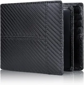 Swallowmall Mens Wallet Rfid Blocking Leather Wallet for Men Bifold Wallet Leather with 1 ID Window 16 Card Slot