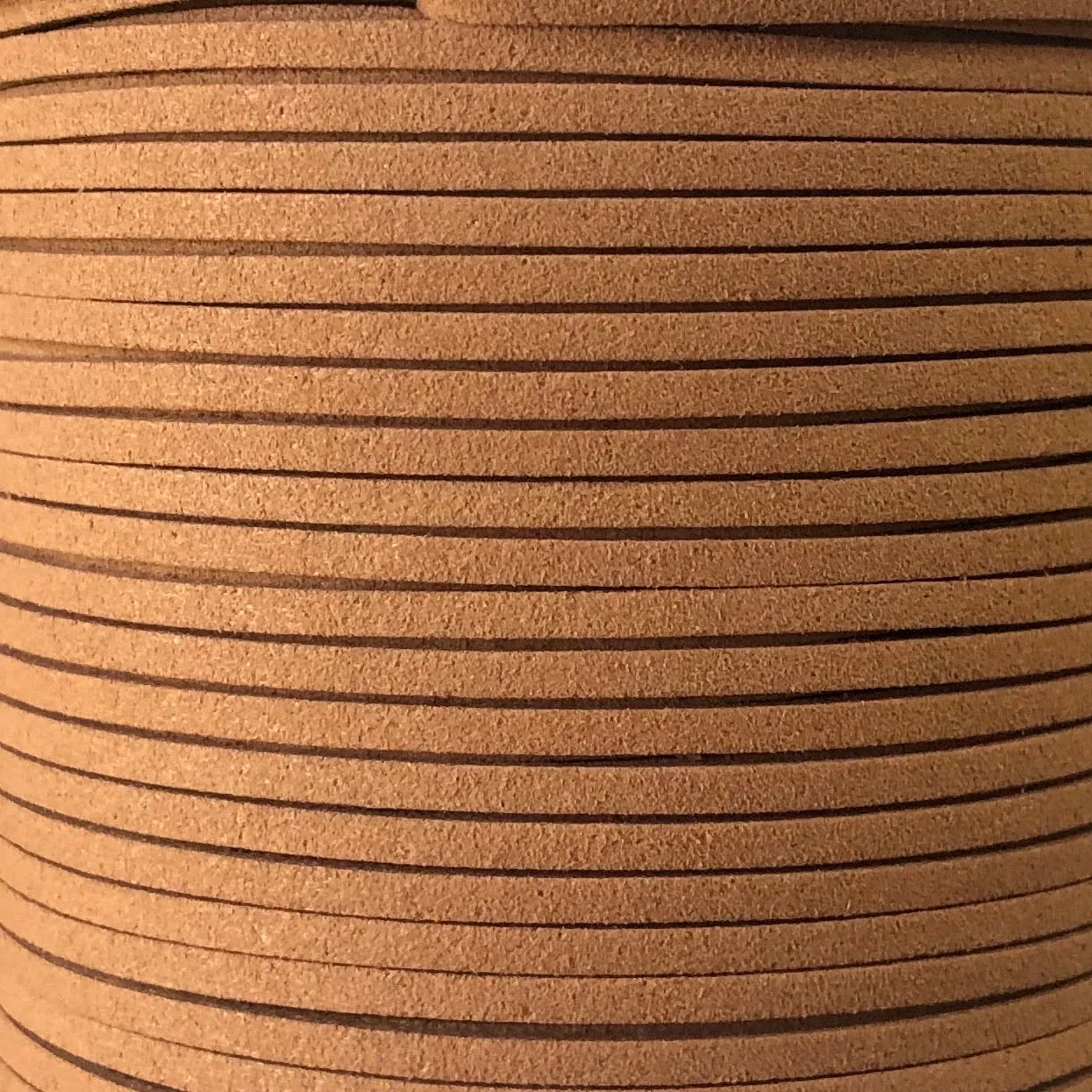Tan Faux Suede Leather Cord per metre