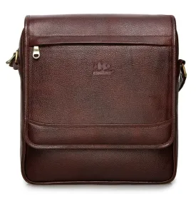 THE CLOWNFISH Leather Laptop Bag - Premium Quality & Multiple Pockets | Ideal for Business | 8.3 Litres | Brown