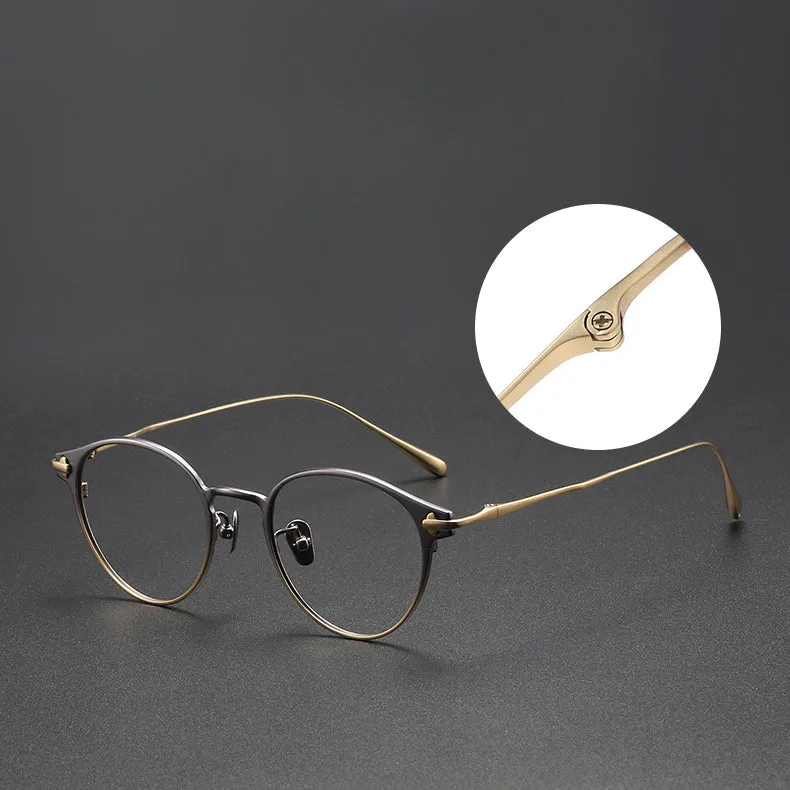 Titanium Vintage Oval Eyeglasses Frames respect-dome