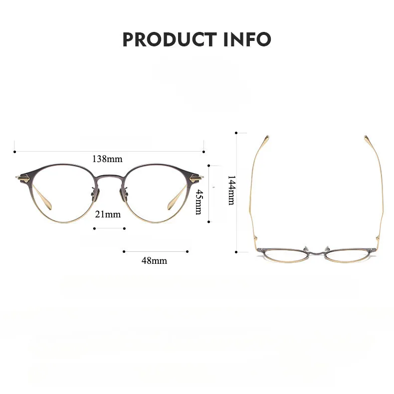 Titanium Vintage Oval Eyeglasses Frames respect-dome