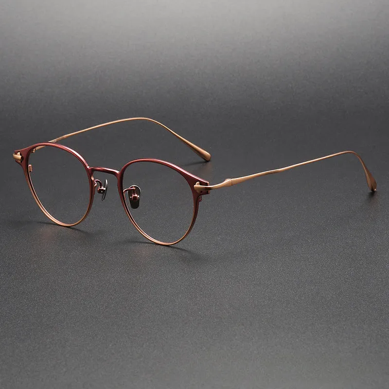 Titanium Vintage Oval Eyeglasses Frames respect-dome