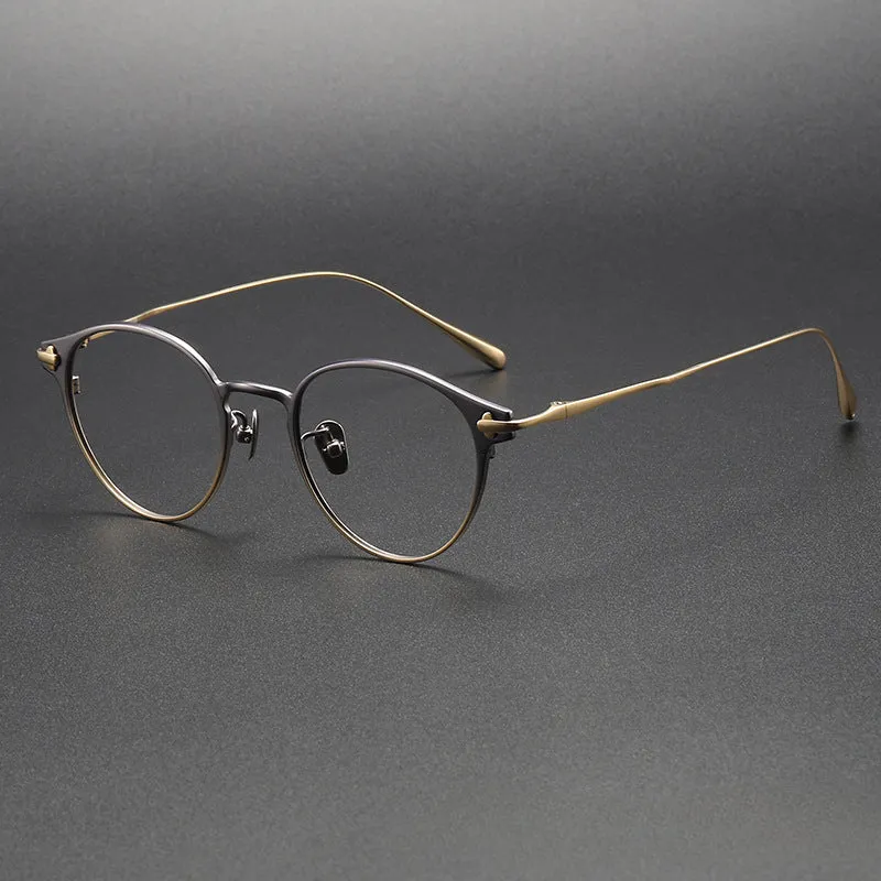 Titanium Vintage Oval Eyeglasses Frames respect-dome