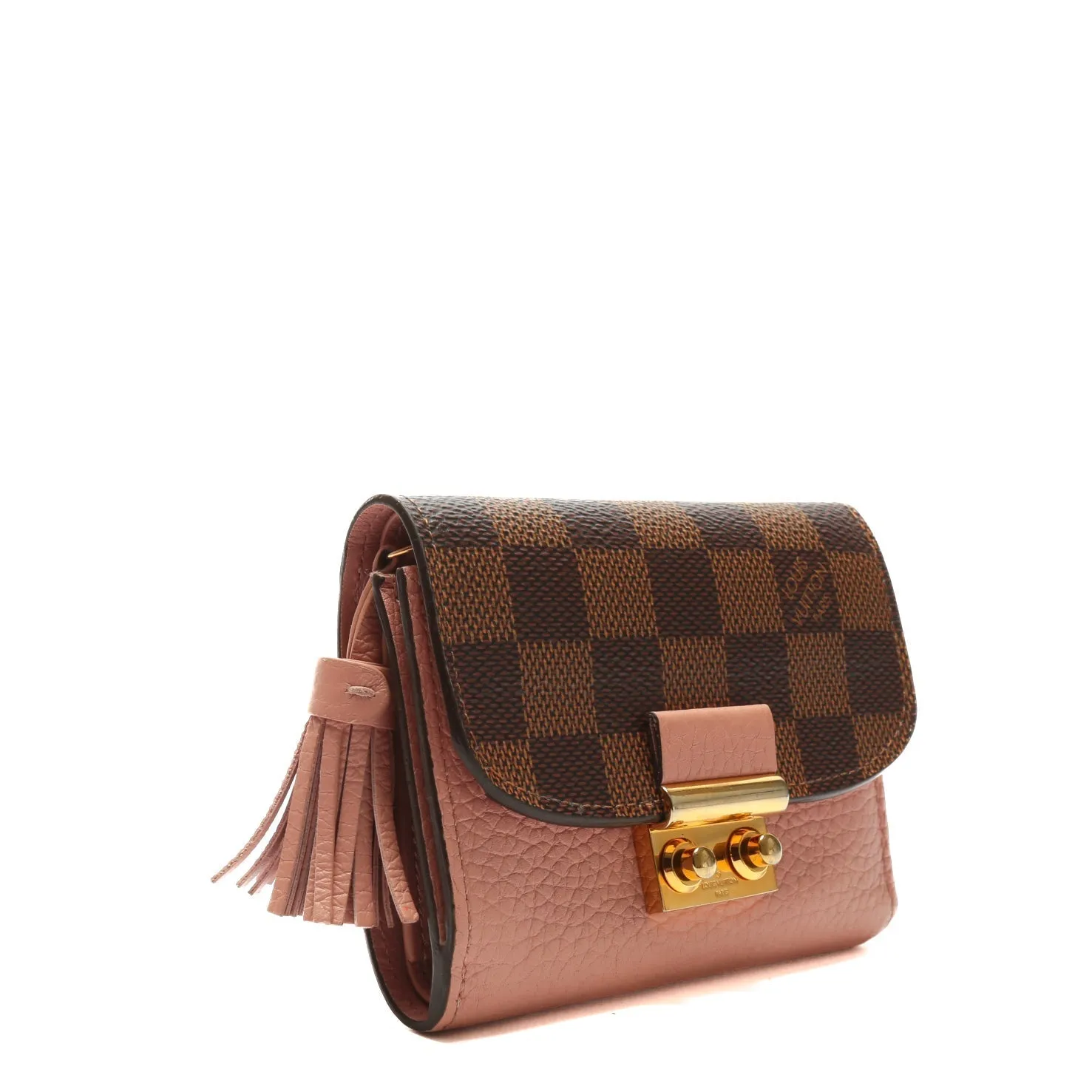 Trendy Inspired Louis Vuitton Croisette Compact Wallet-damier Ebene W/ Magnolia