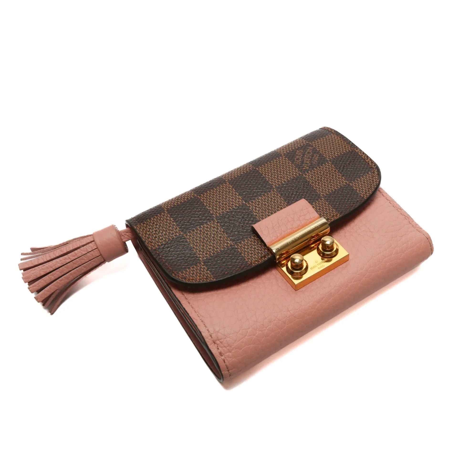 Trendy Inspired Louis Vuitton Croisette Compact Wallet-damier Ebene W/ Magnolia