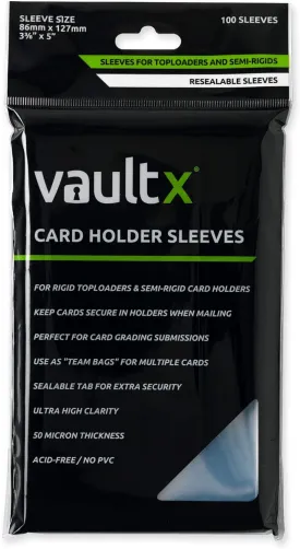 Vault X Trading Card Holder Sleeves, Team Bags for Rigid Toploaders and Semi Rigid Card Holders, Soft, High Clarity, Collectible Card Games, Sports, TCG (100 Pack)